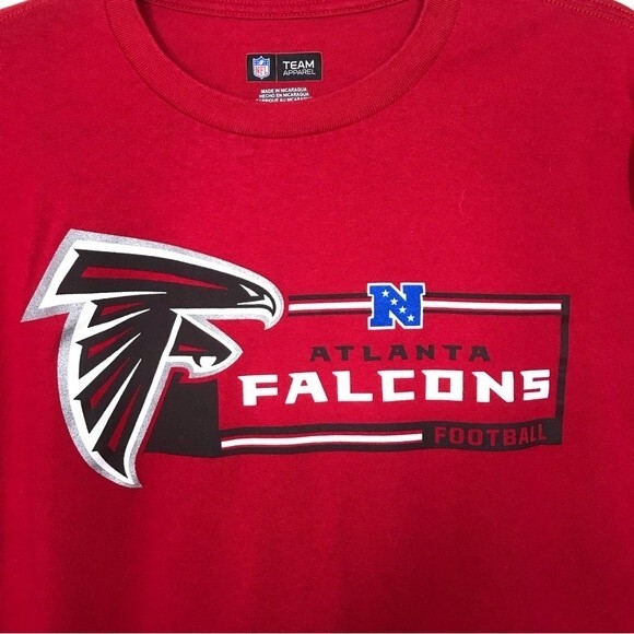 NFL Team Apparel Atlanta Falcons Red Short Sleeve Crew Neck T Shirt Mens Medium - Picture 4 of 14